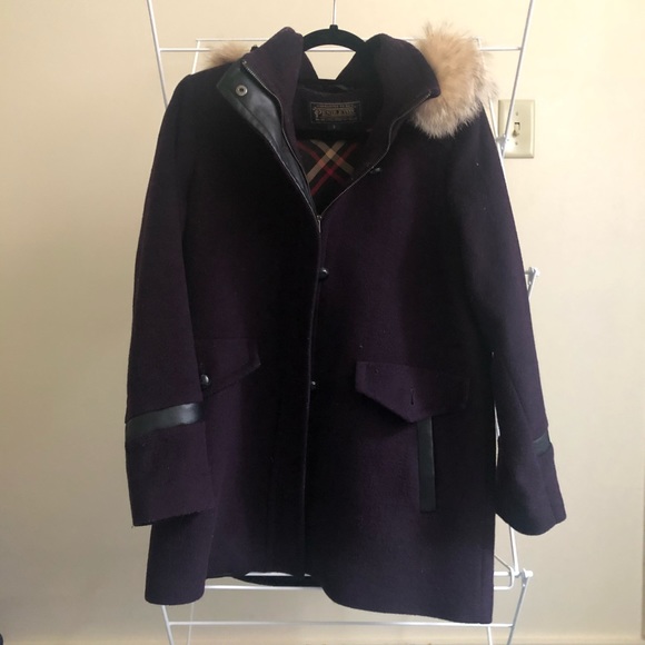 Pendleton Lambswool Coat with Coyote Fur Hood - Picture 1 of 6